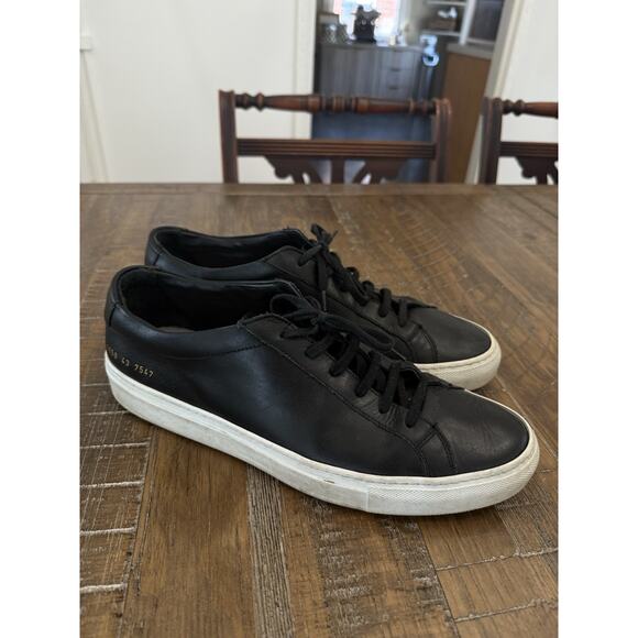Common Projects Original Achilles Leather Low-Top Sneakers Black Size 43 - Picture 1 of 11